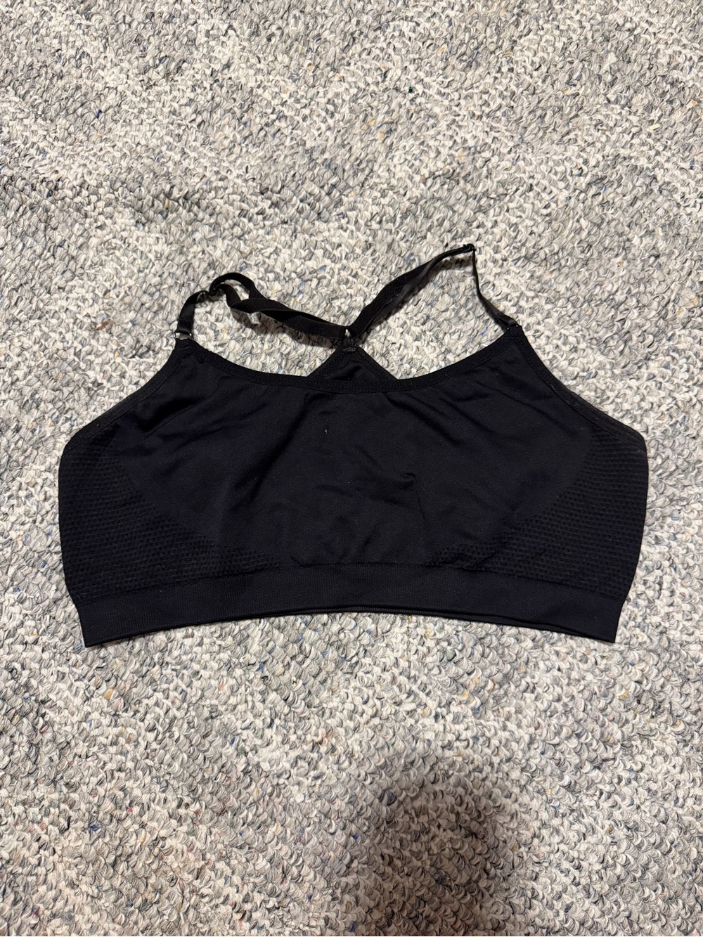 Ideology Black Seamless Sports Bra with Mesh Sides